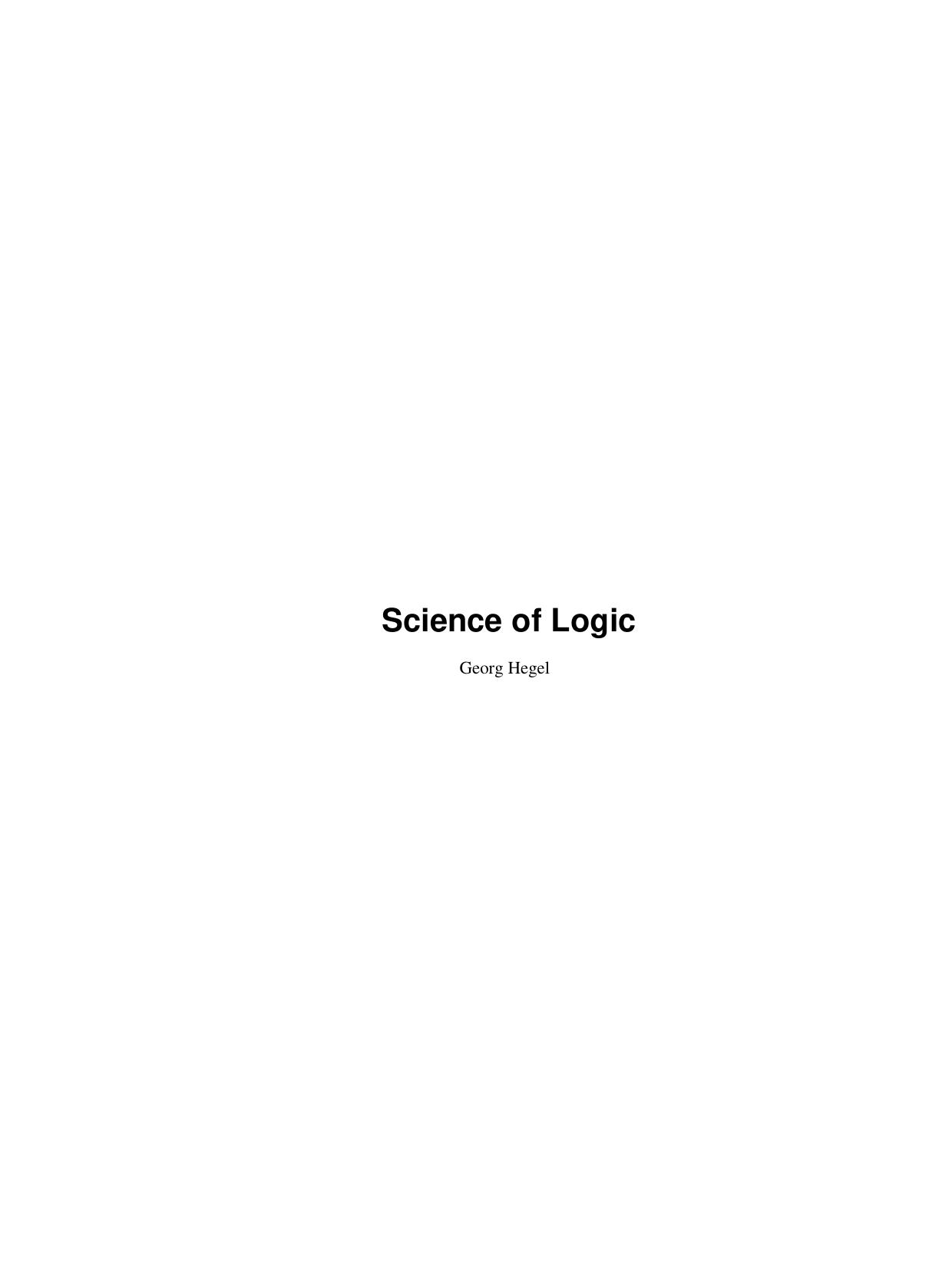 Science of Logic