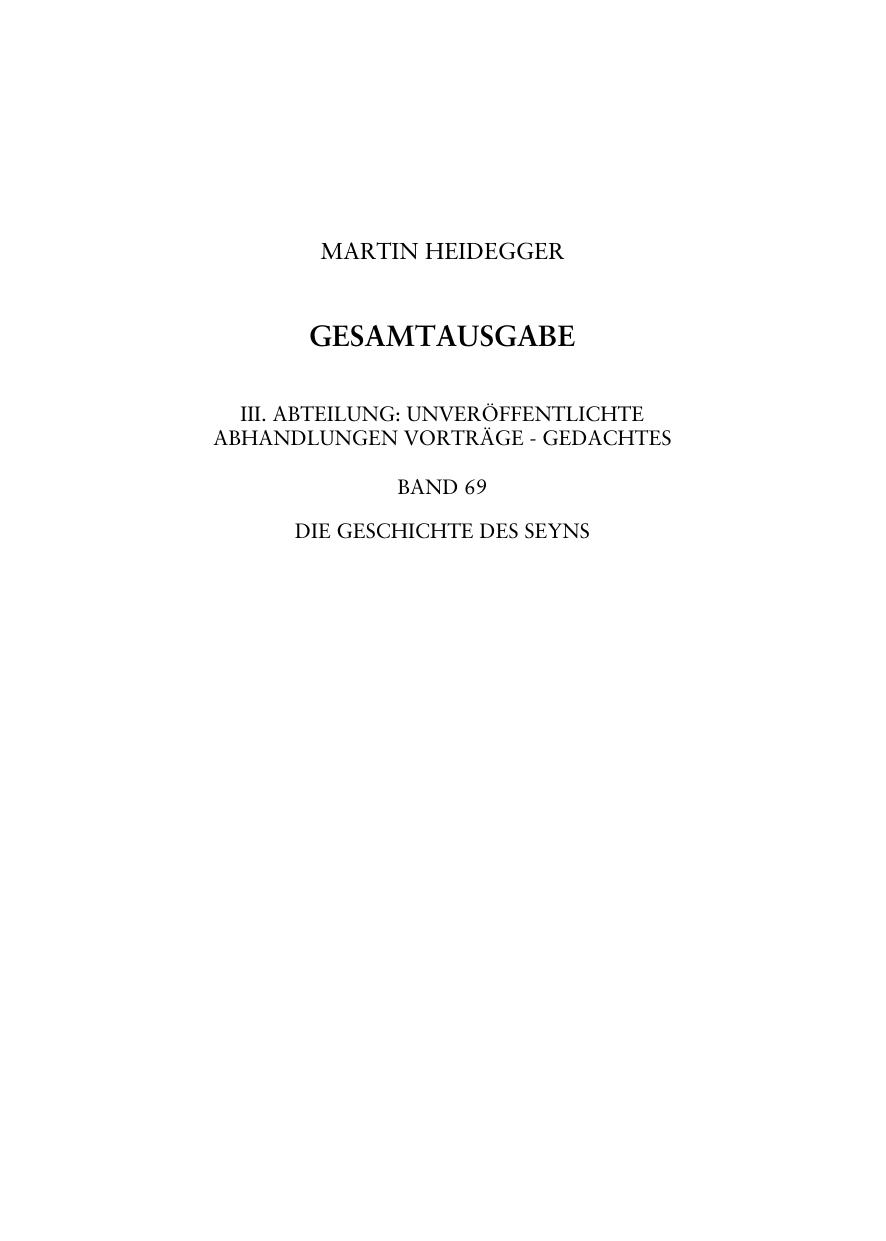 Die Geschichte des Seyns