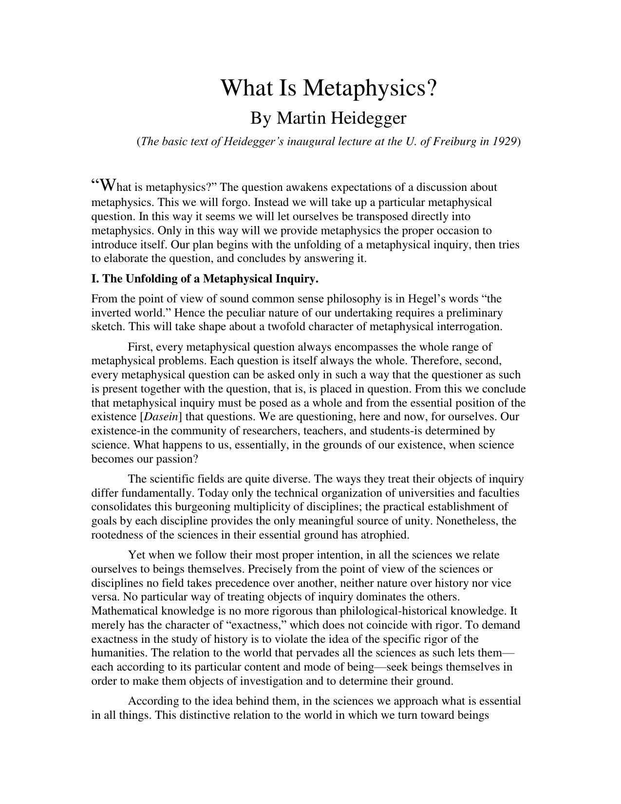 What is Metaphysics?