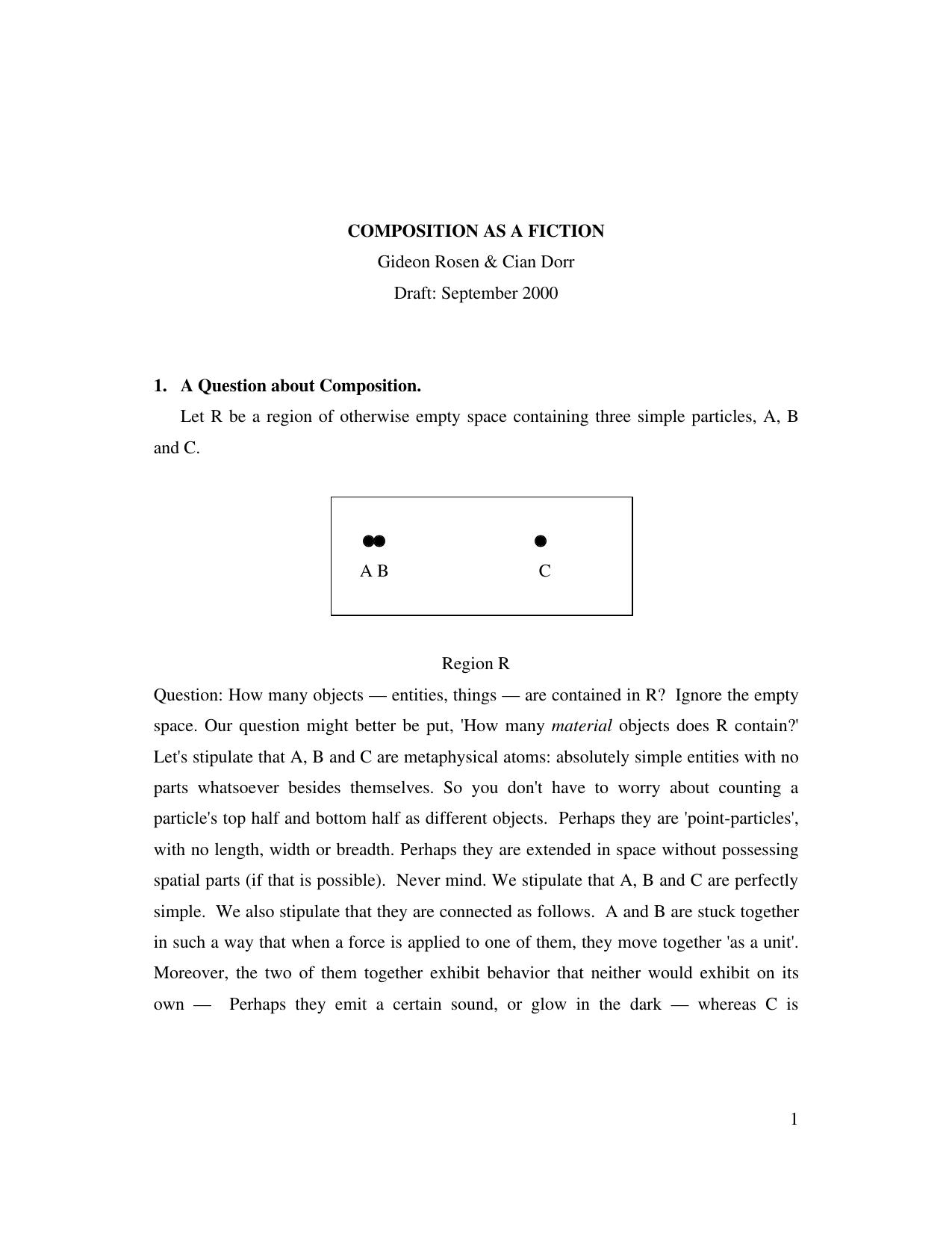 Composition as a Fiction