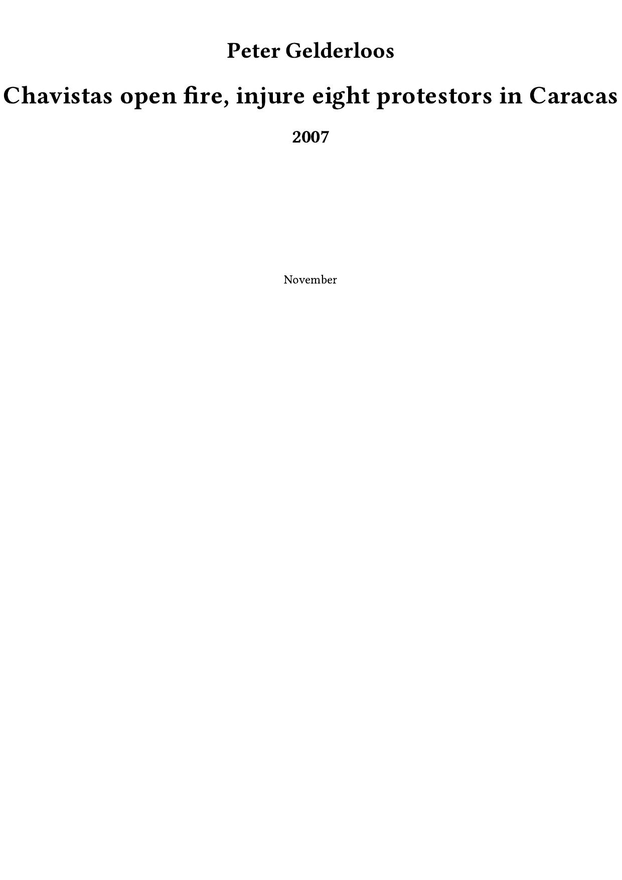 Chavistas open fire, injure eight protestors in Caracas