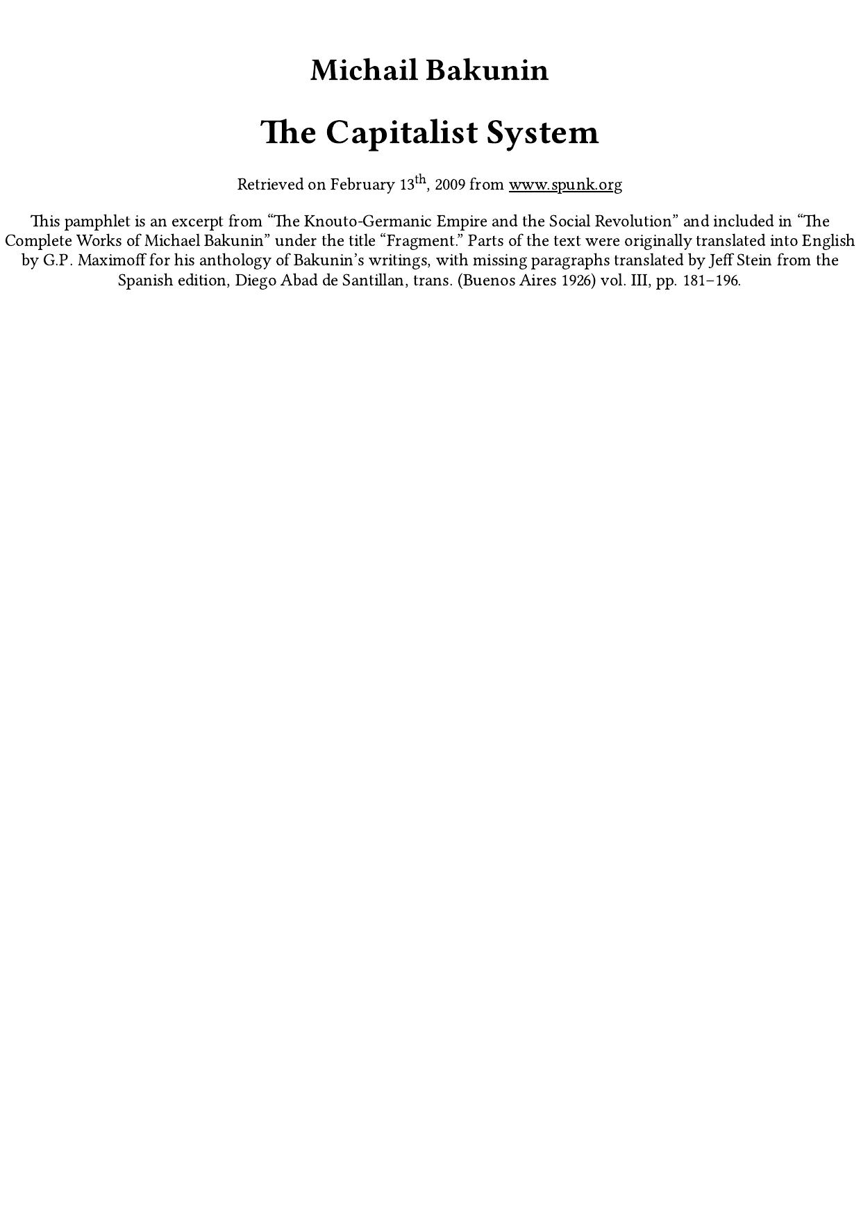 The Capitalist System