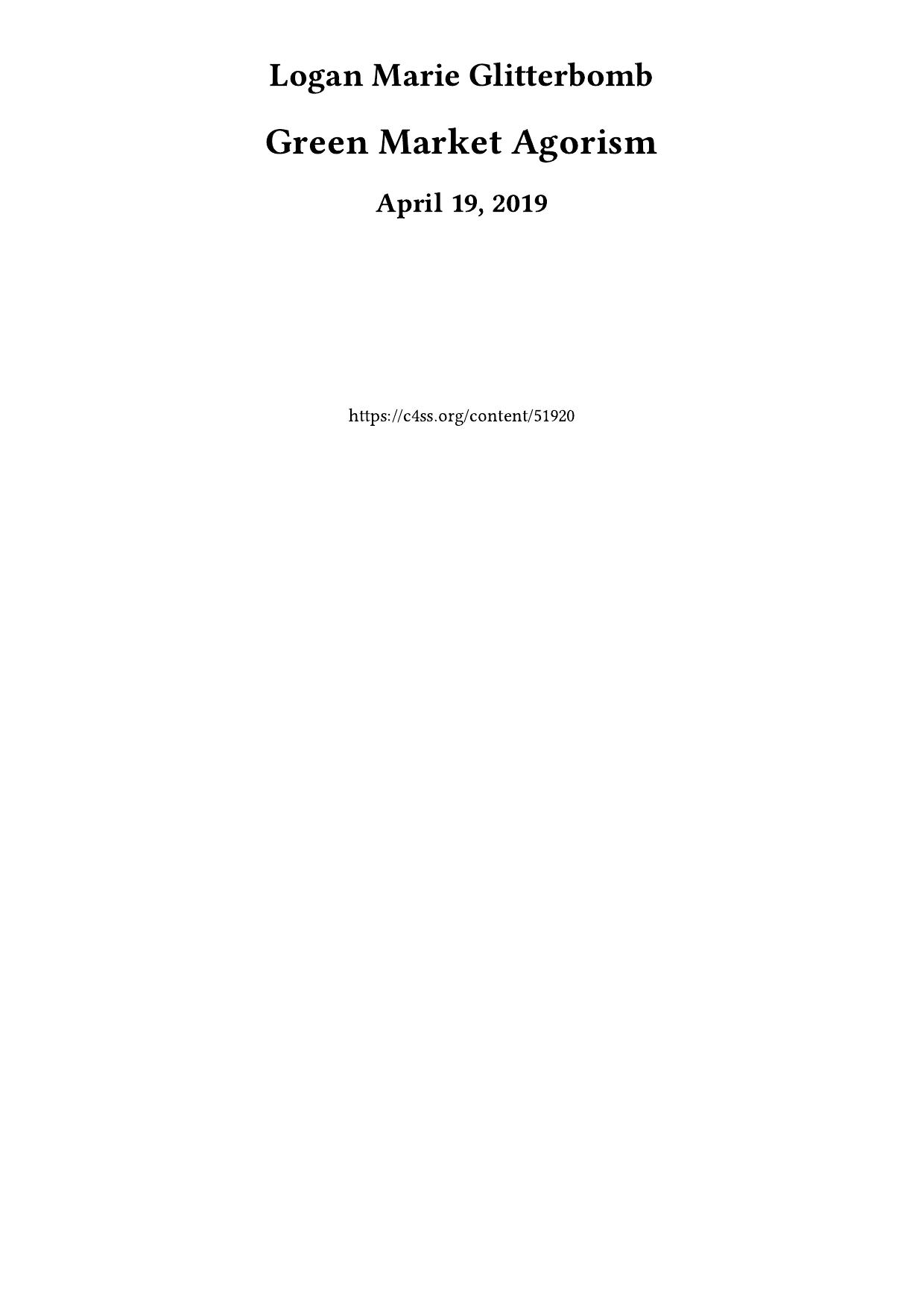 Green Market Agorism