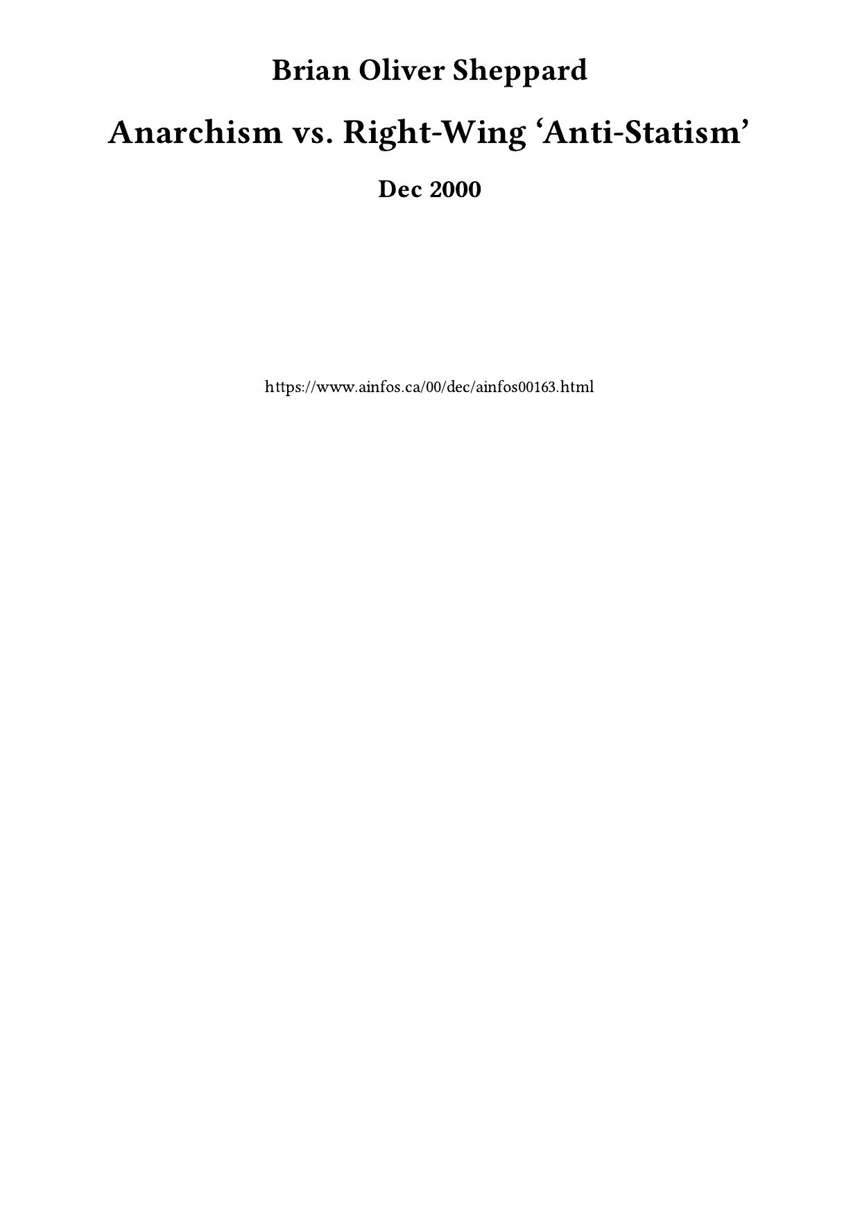 Anarchism vs. Right-Wing ‘Anti-Statism’