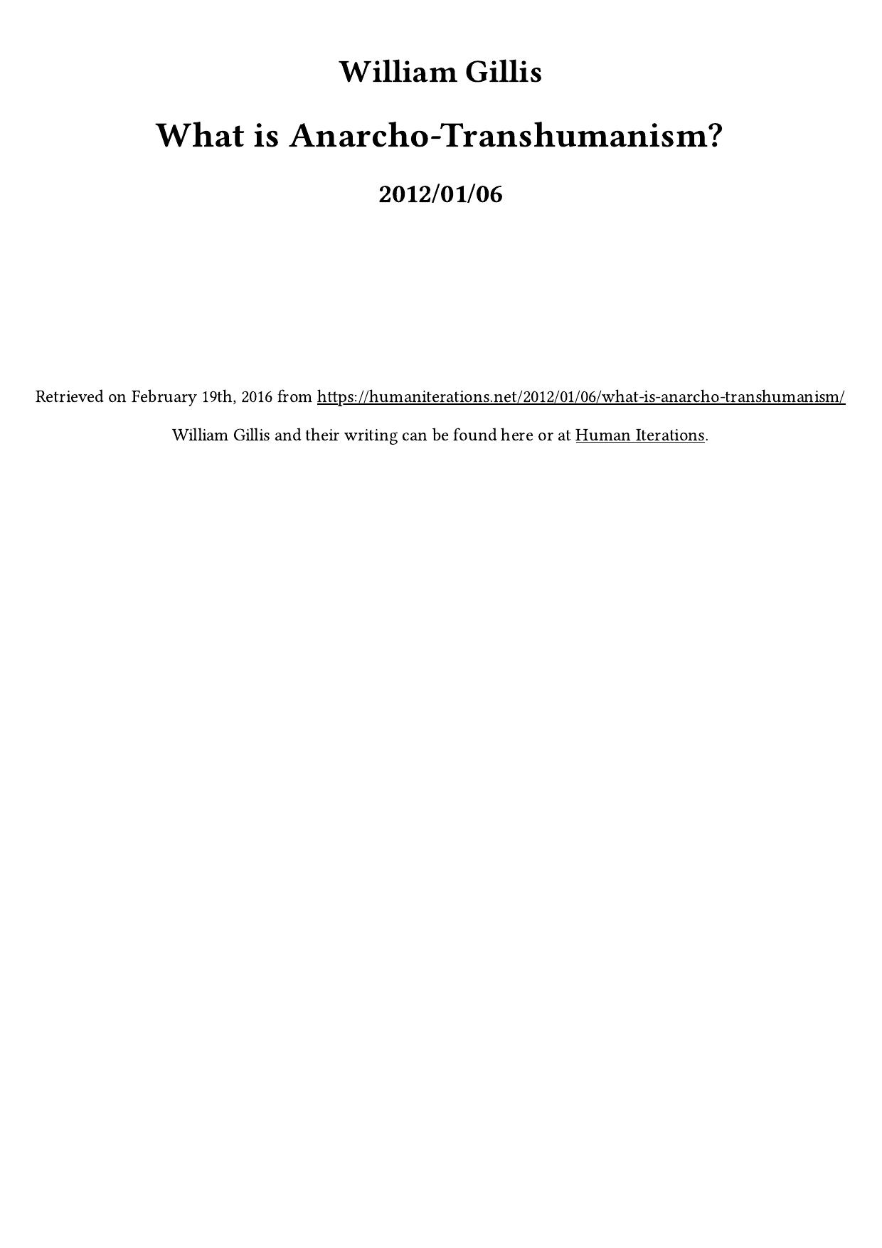 What is Anarcho-Transhumanism?