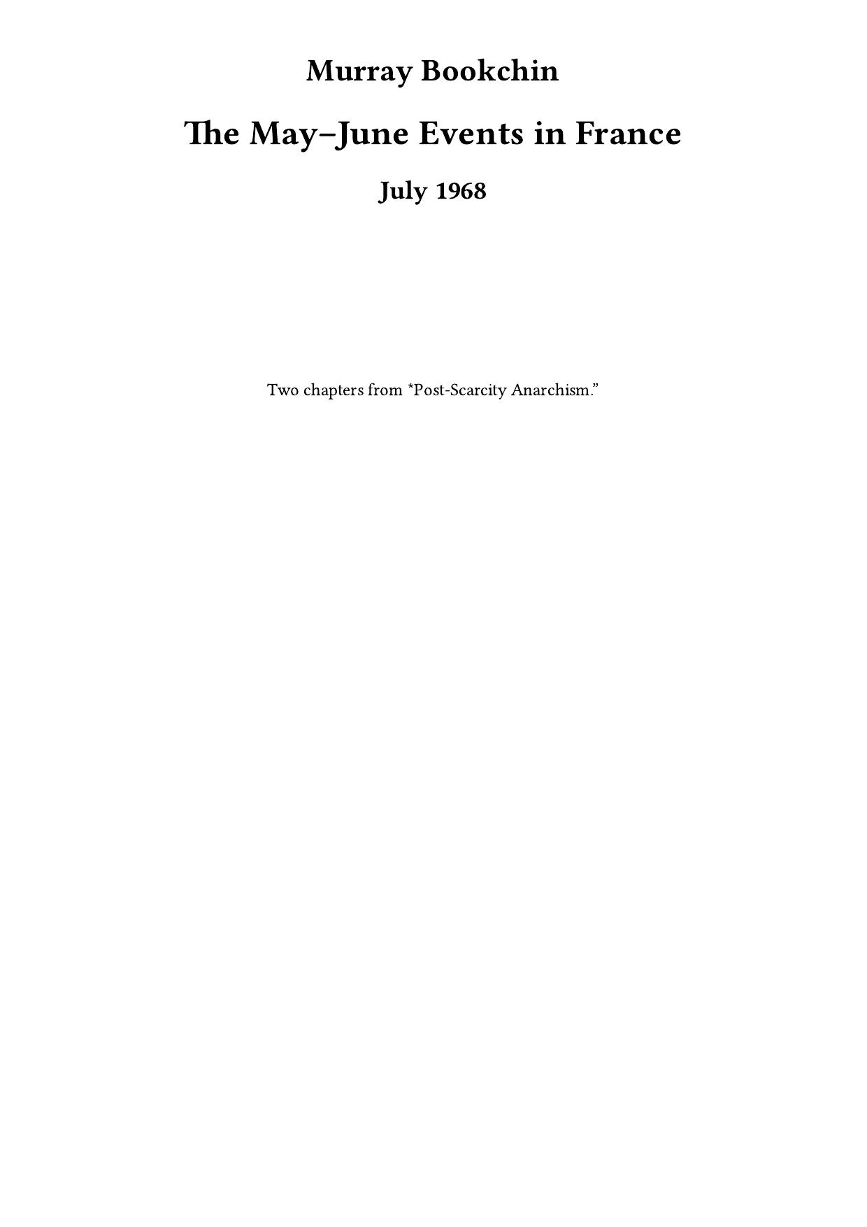 The May–June Events in France