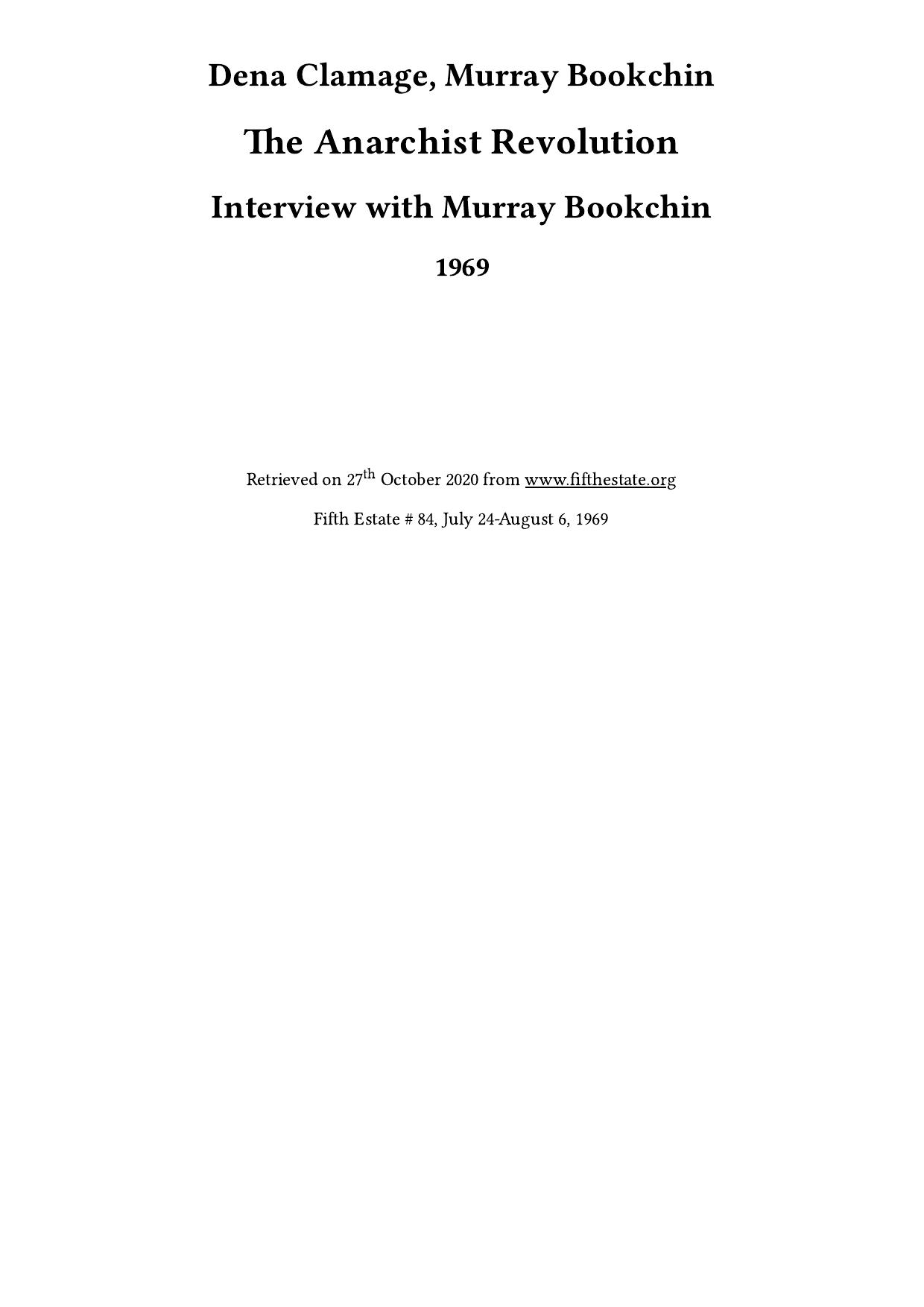 The Anarchist Revolution