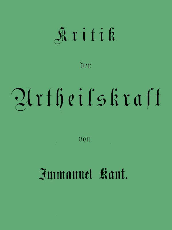 Kritik der Urtheilskraft