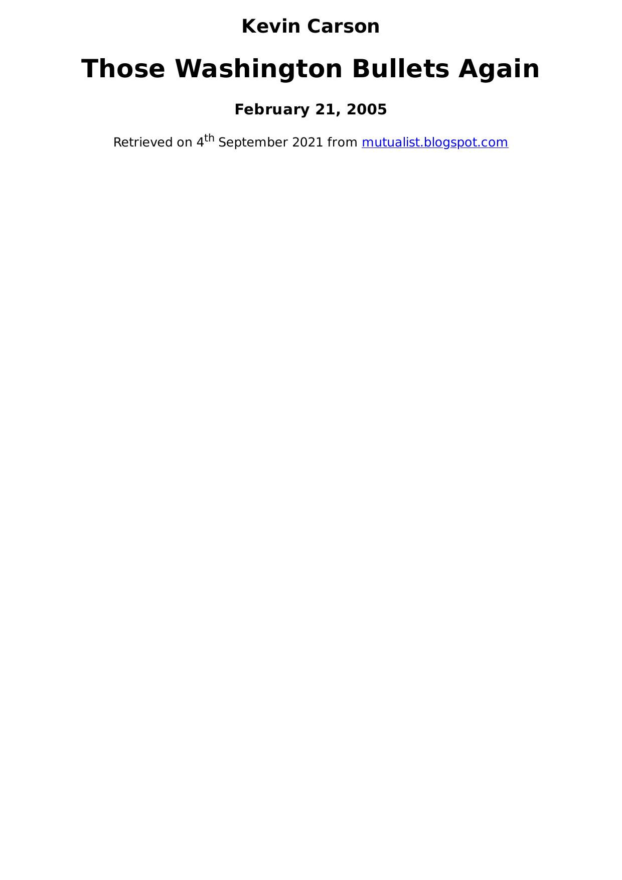 Those Washington Bullets Again