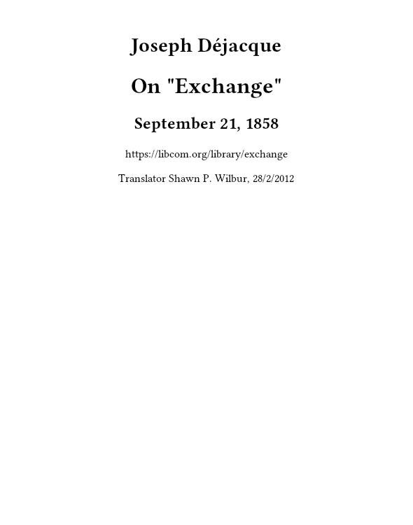 On "Exchange"
