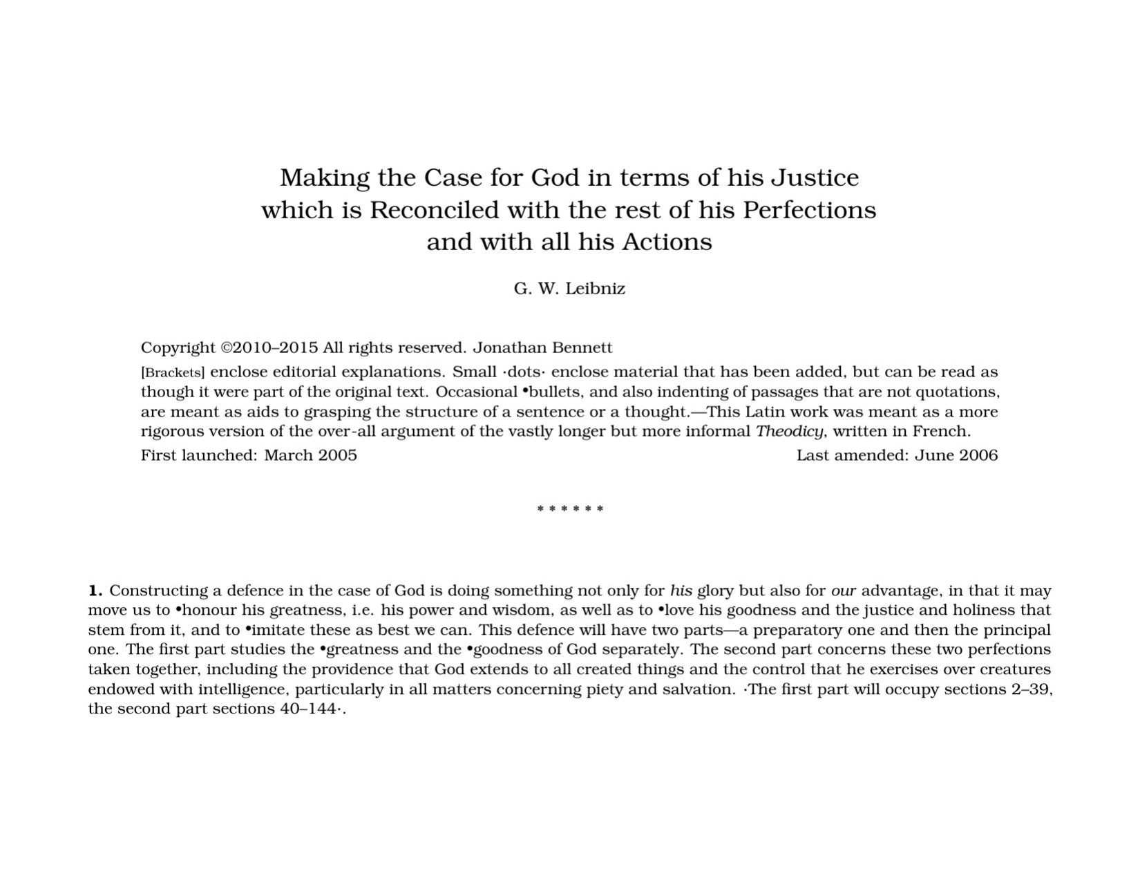 Making the Case for God in terms of his Justice which is Reconciled with the rest of his Perfections and with all his Actions