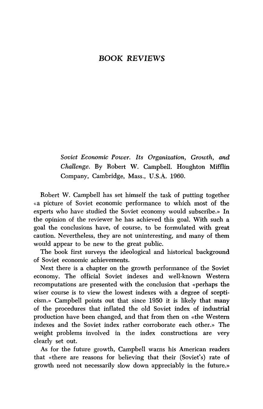 Soviet economic power: its organization, growth, and challenge (review)