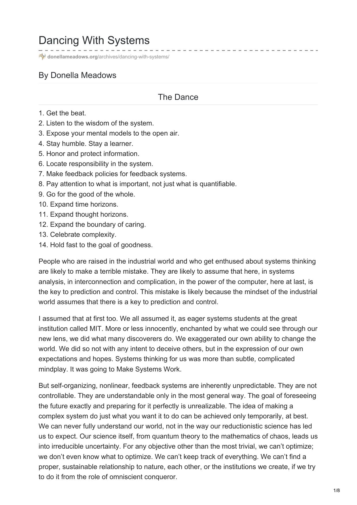 Dancing With Systems