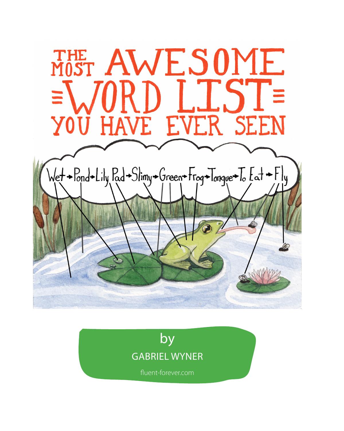 The Most Awesome Word List You Have Ever Seen (English)