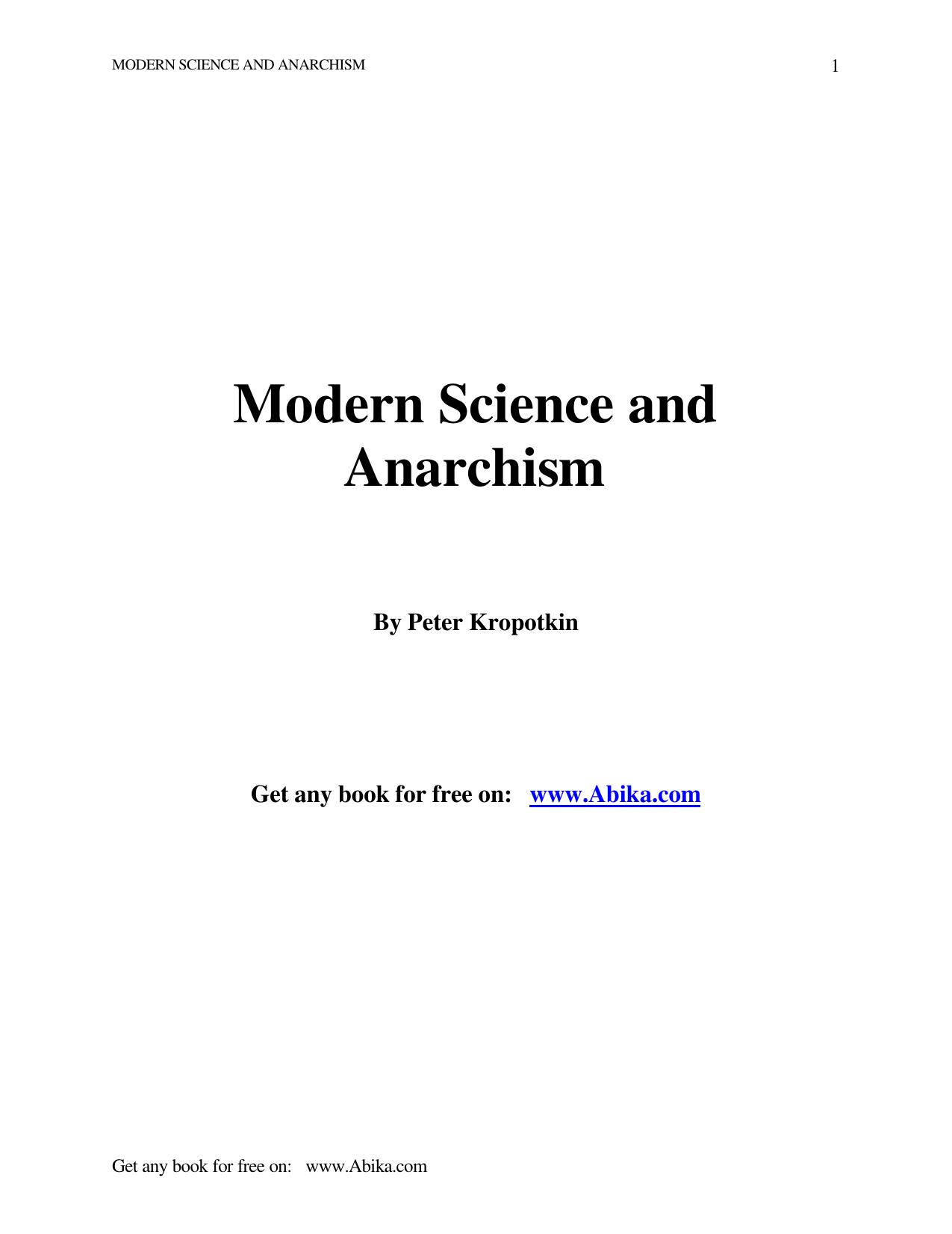 Modern Science and Anarchism
