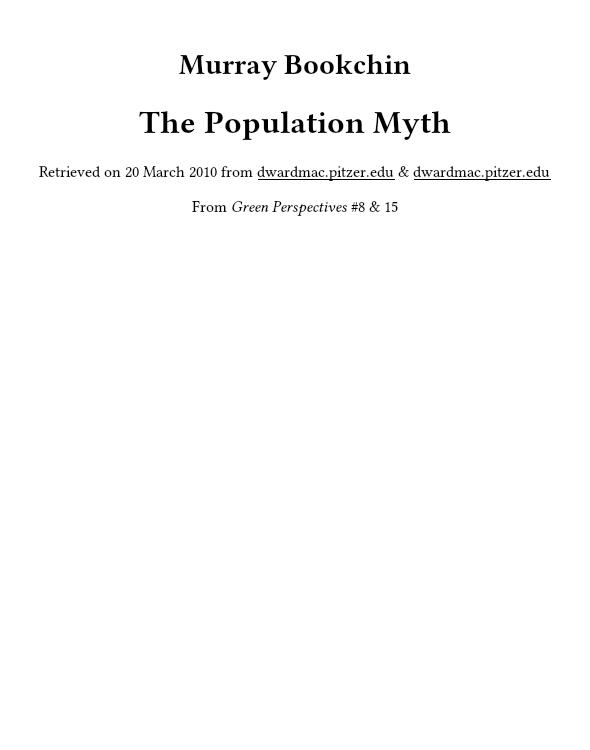 The Population Myth