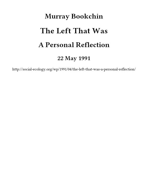 The Left That Was