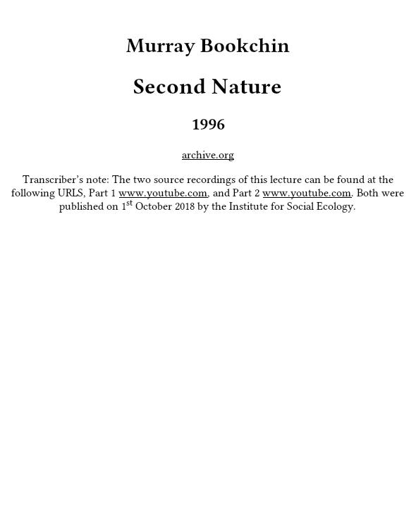 Second Nature