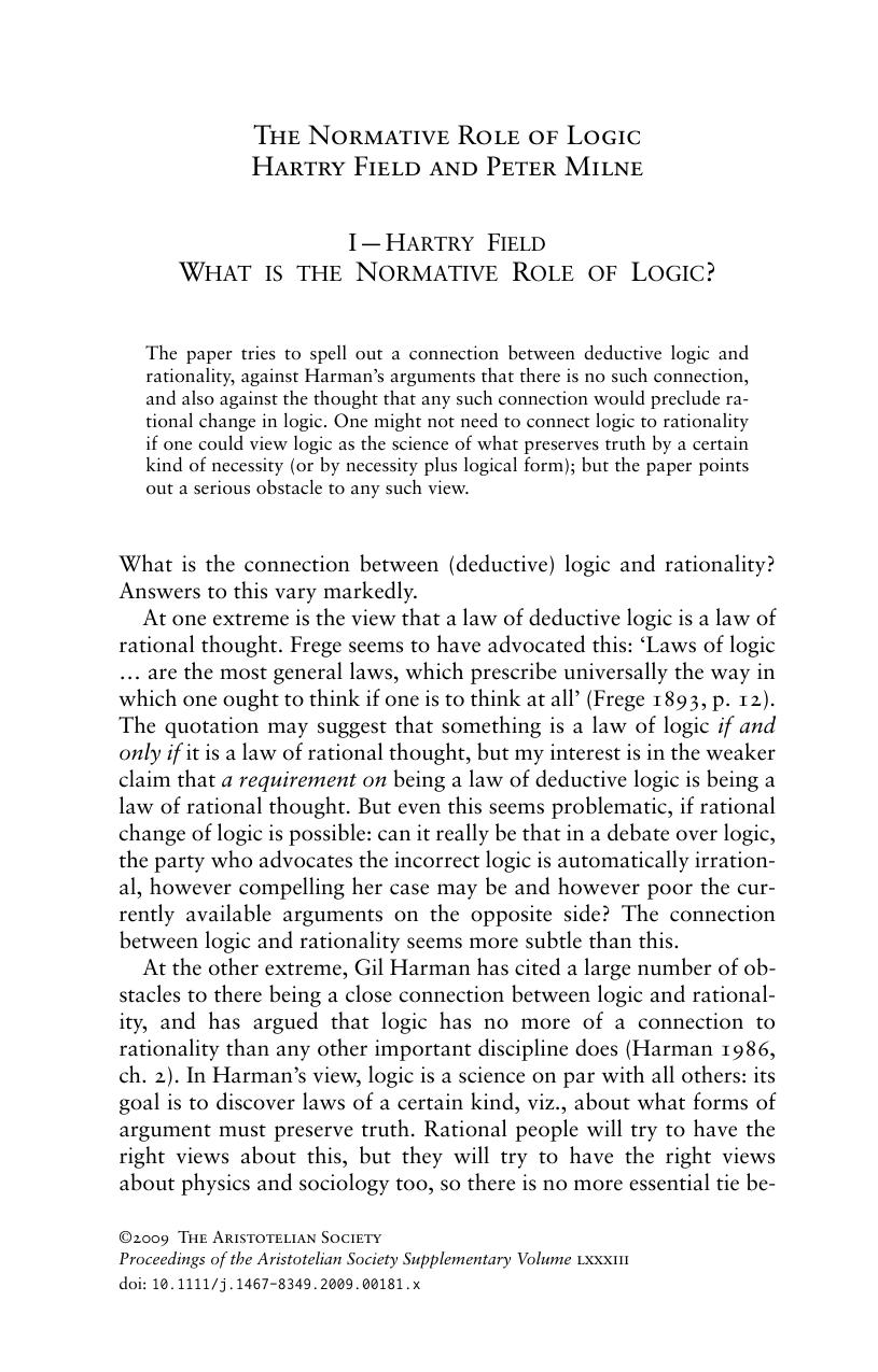 The Normative Role of Logic