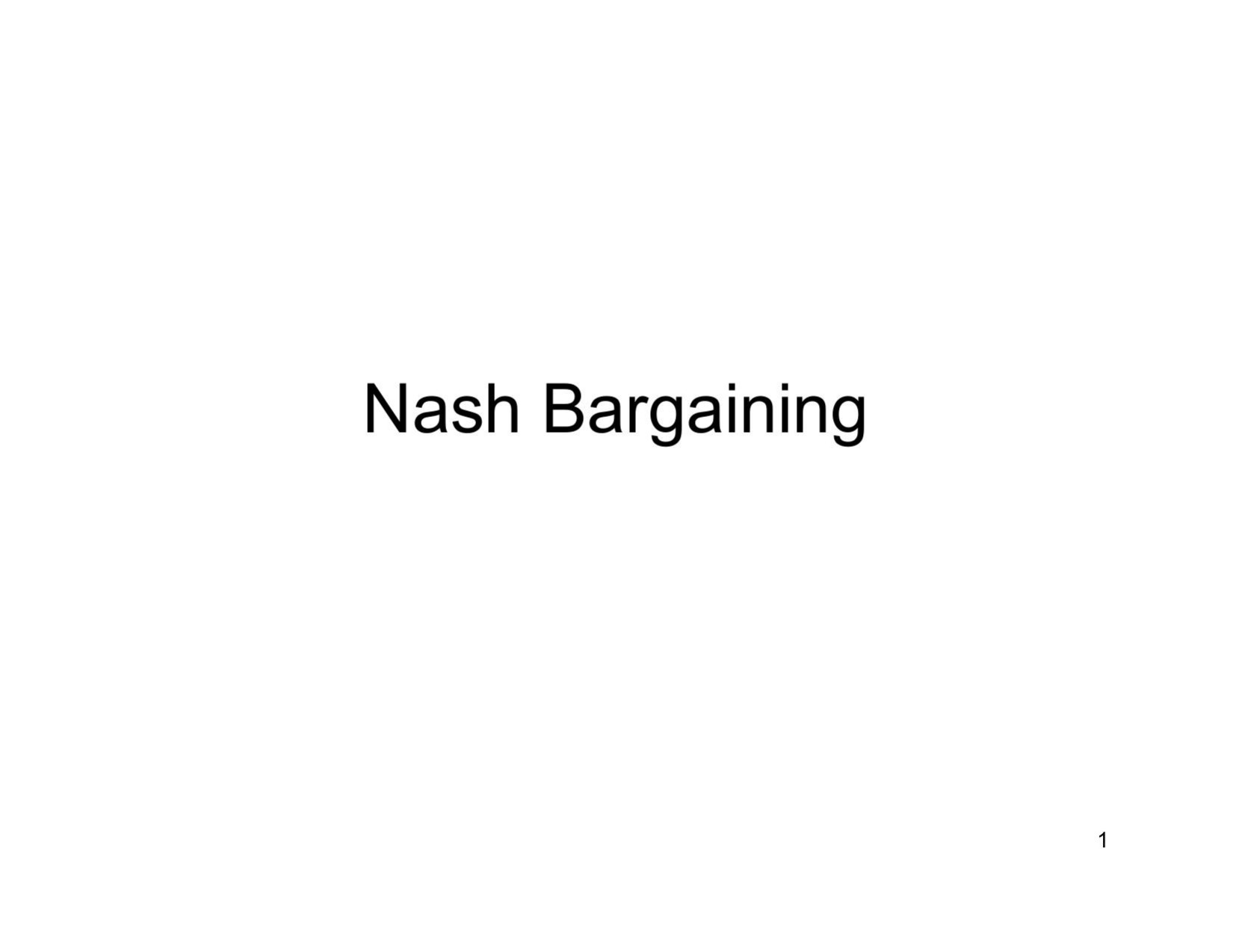 Nash Bargaining