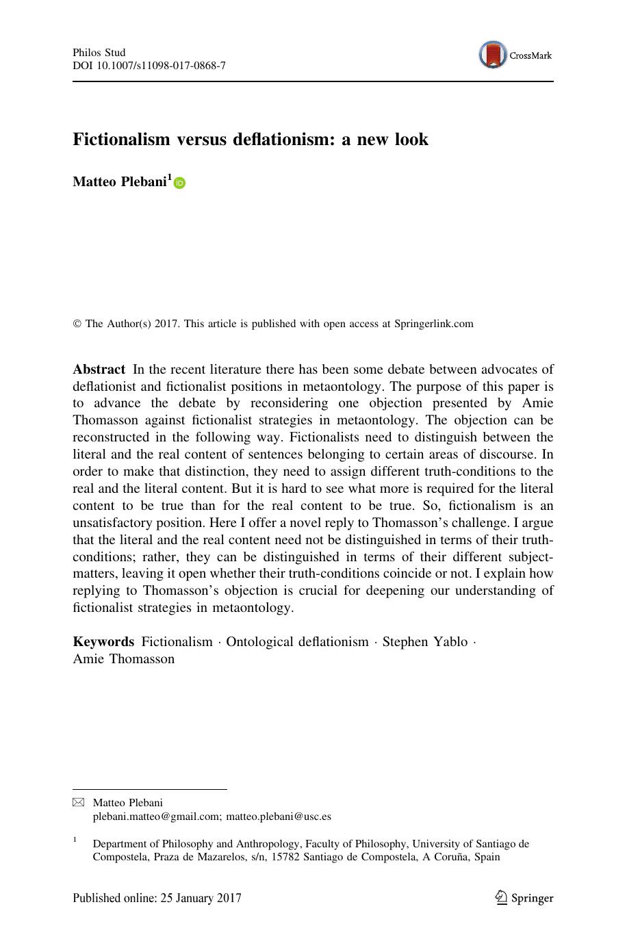 Fictionalism versus deflationism: a new look