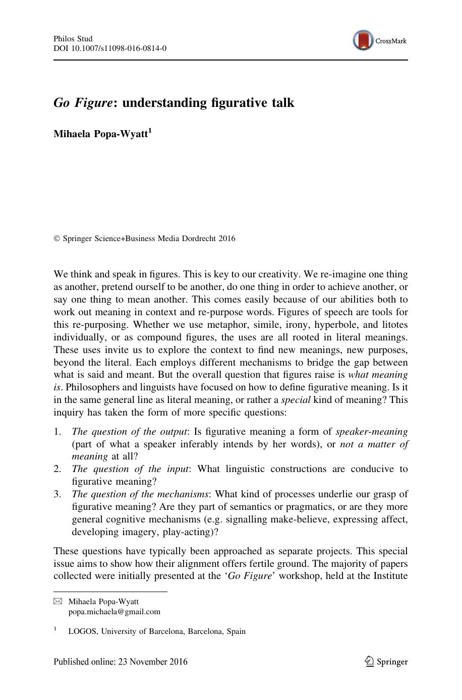 Go Figure: understanding figurative talk