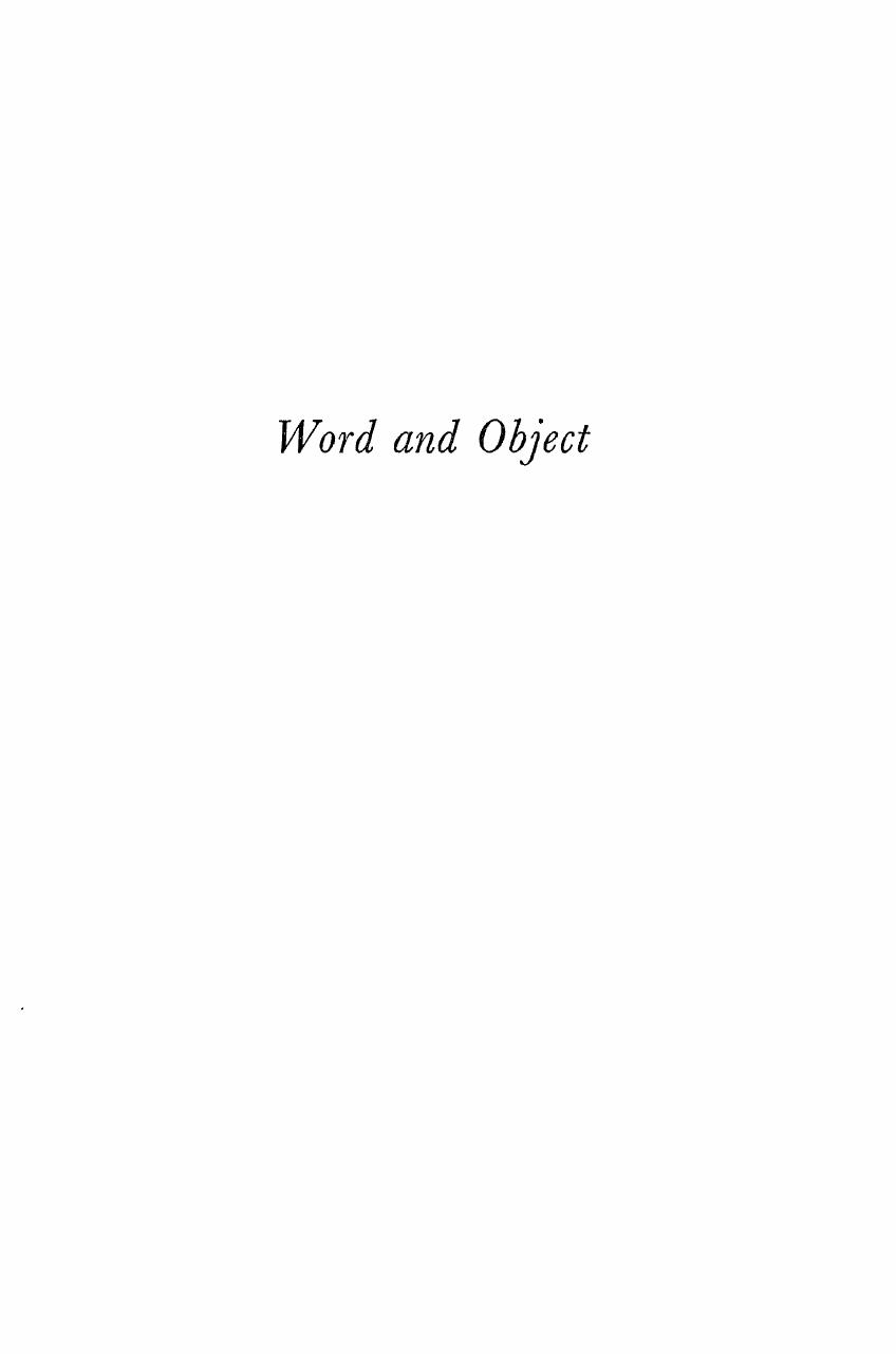 Word and Object