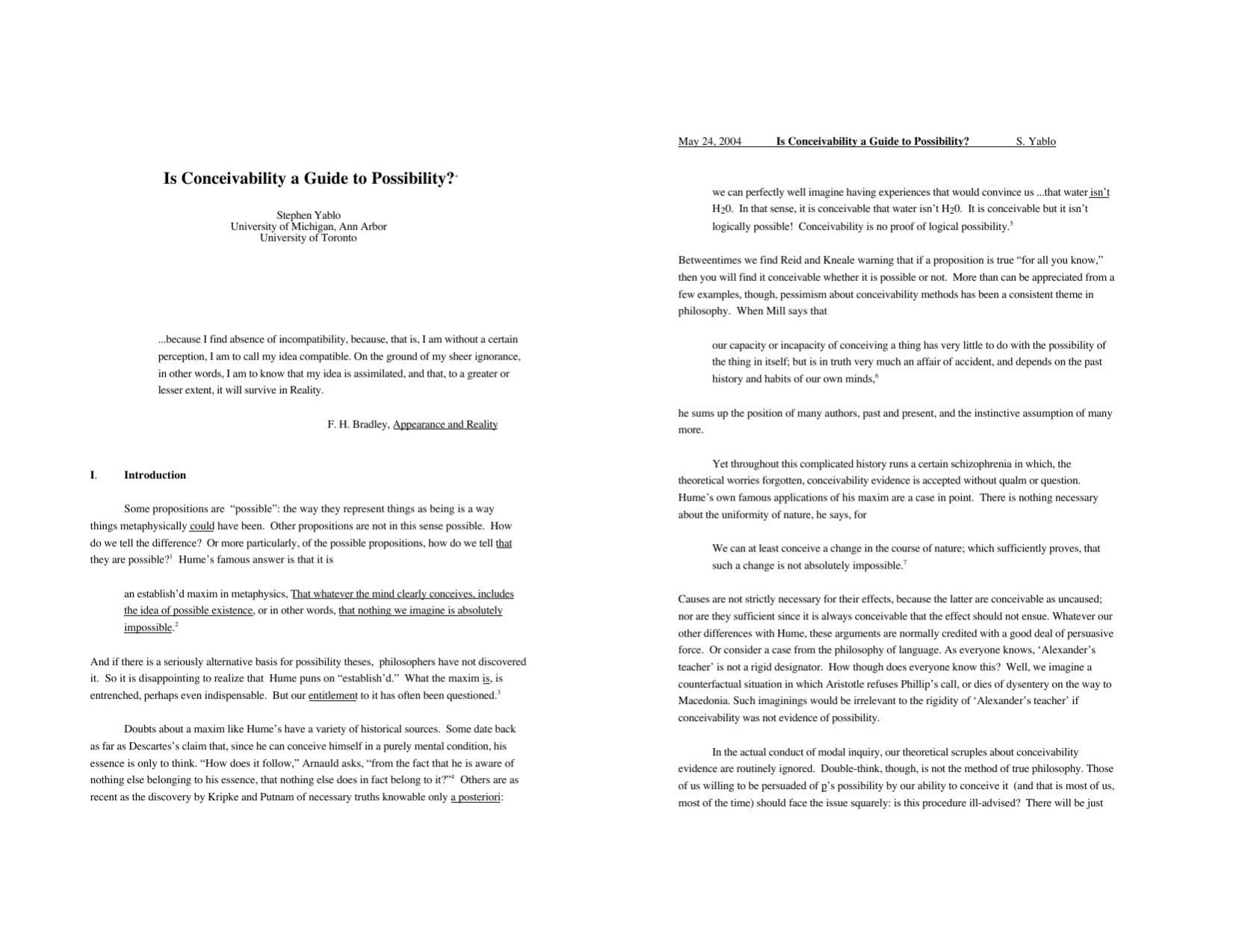 Is Concievability a Guide to Possibility?