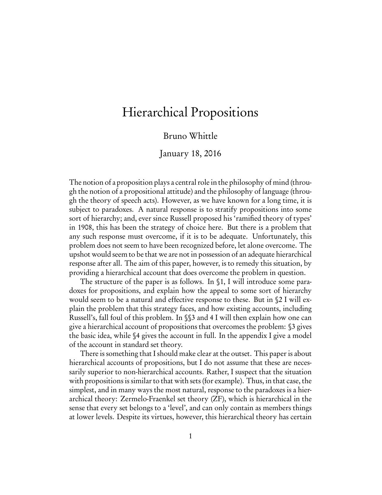 Hierarchical Propositions