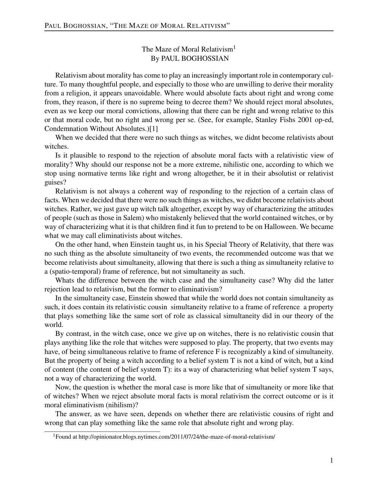 The Maze of Moral Relativism