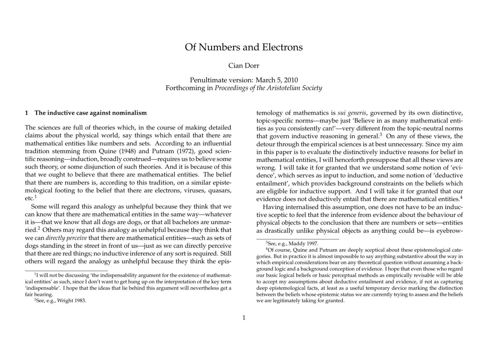 Of Numbers and Electrons