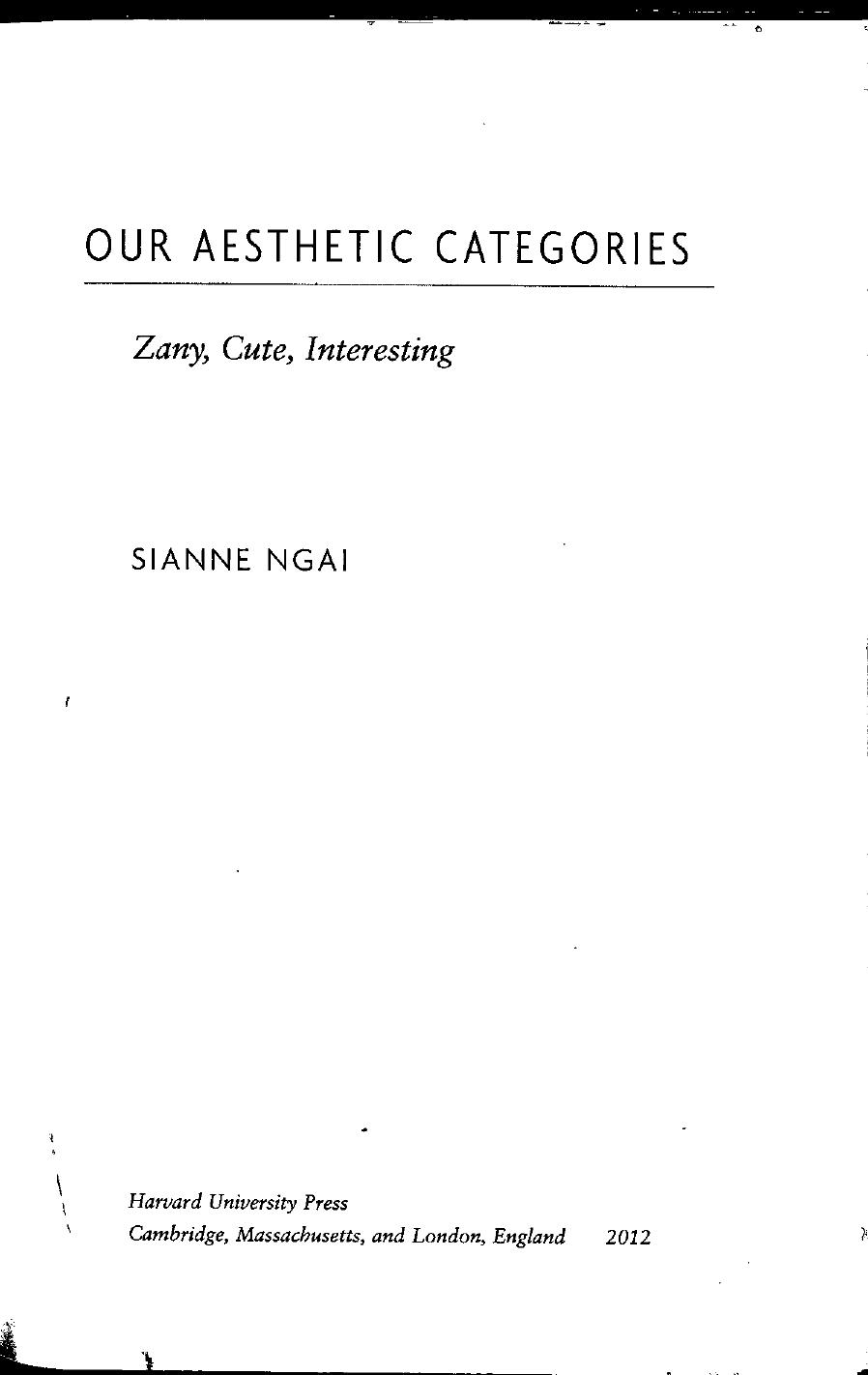 Our Aesthetic Categories: Zany, Cute, Interesting