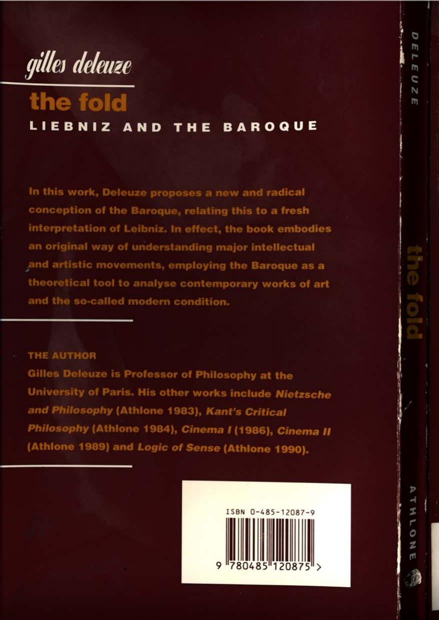 The Fold: Leibniz and the Baroque