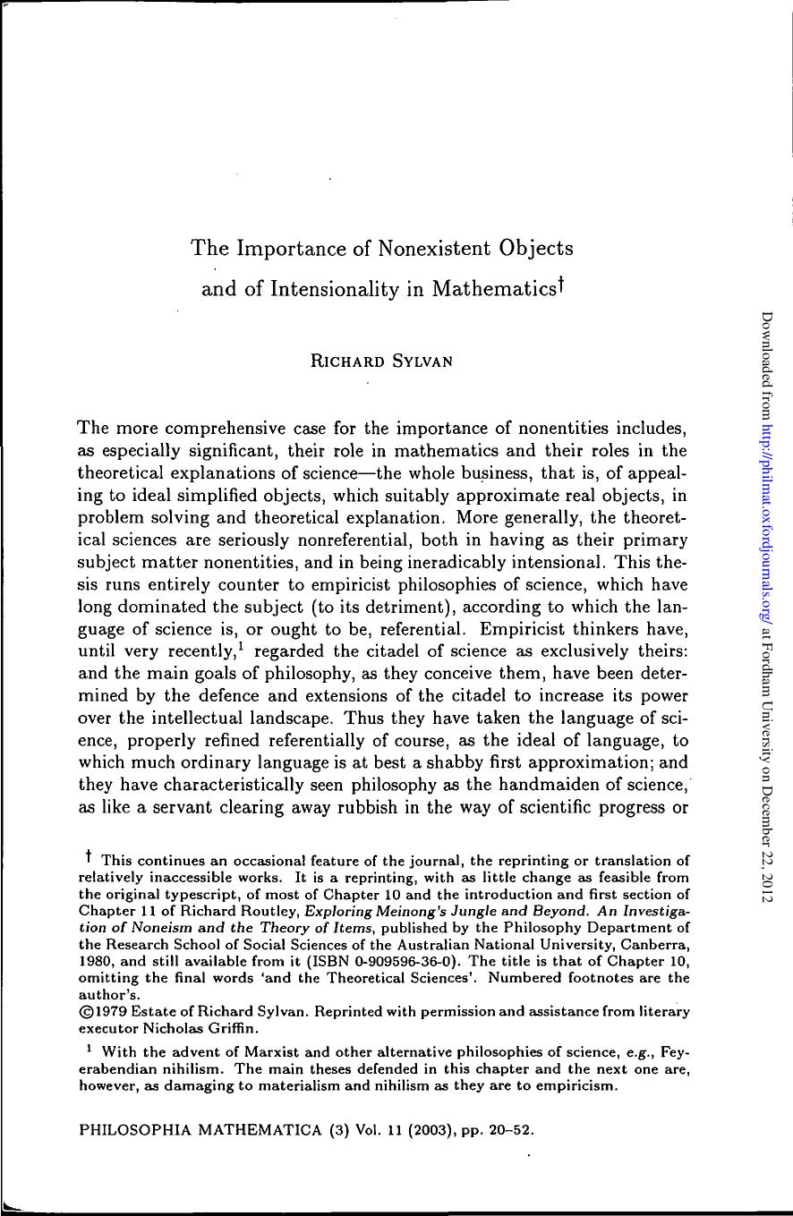 The Importance of Nonexistent Objects and of Intensionality in Mathematics