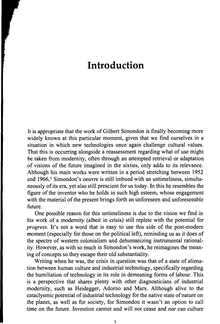 Gilbert Simondon: Information, Technology and Media