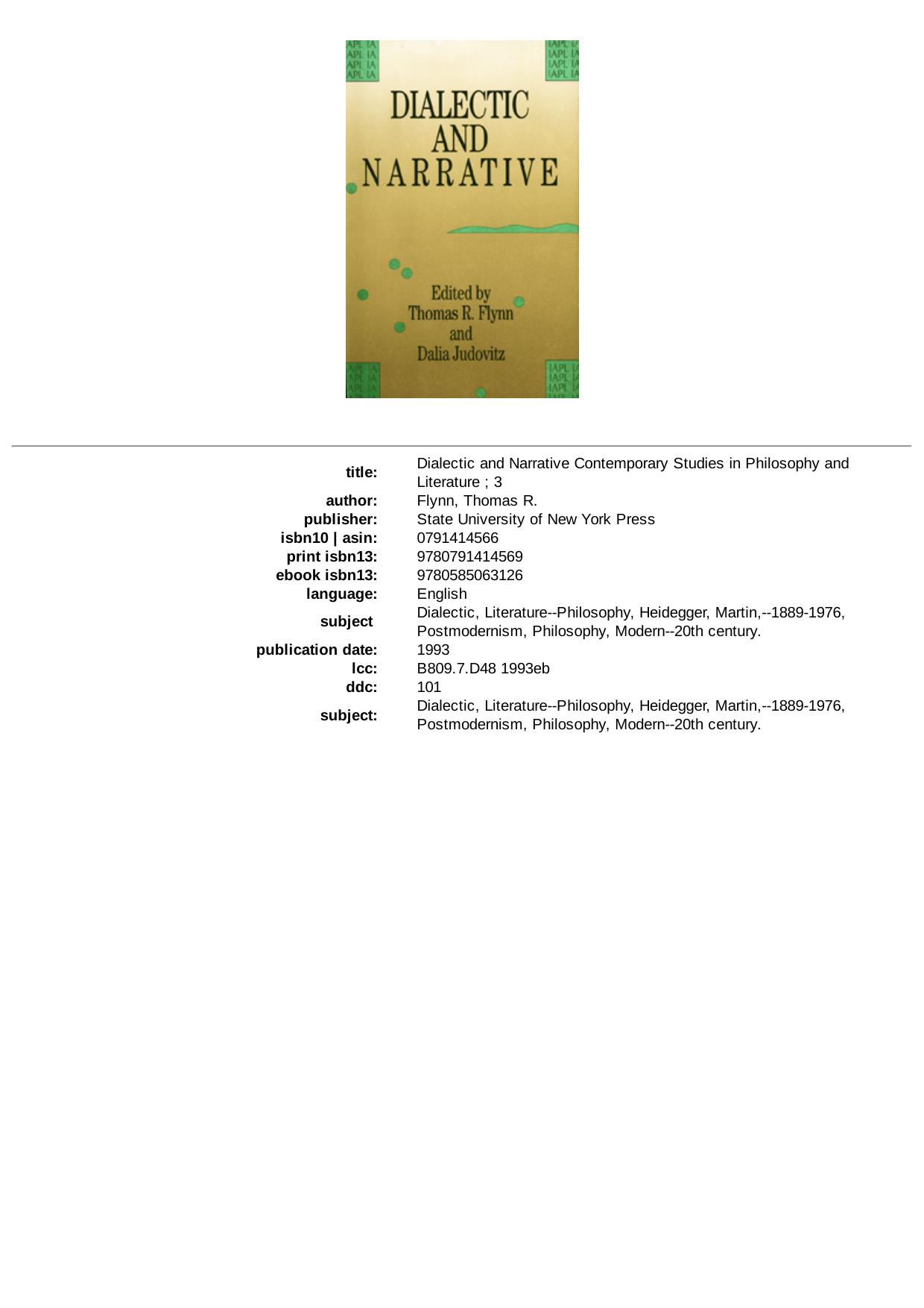 Dialectic and Narrative