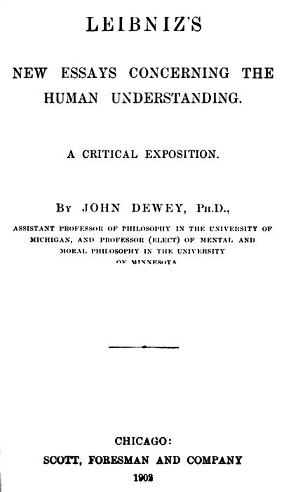 Leibniz's New Essays Concerning the Human Understanding: A Critical Exposition