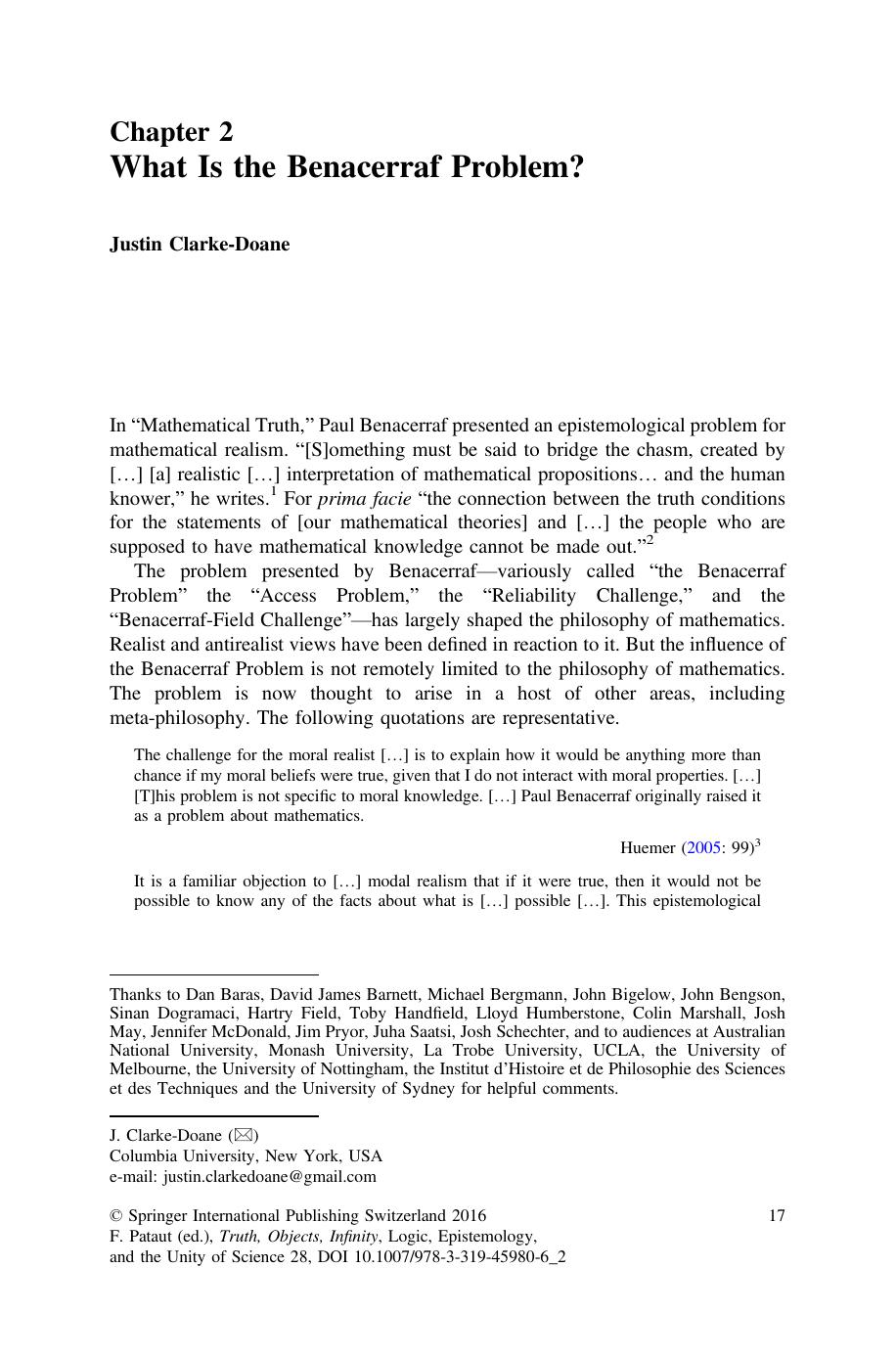 What is the Benacerraf Problem?