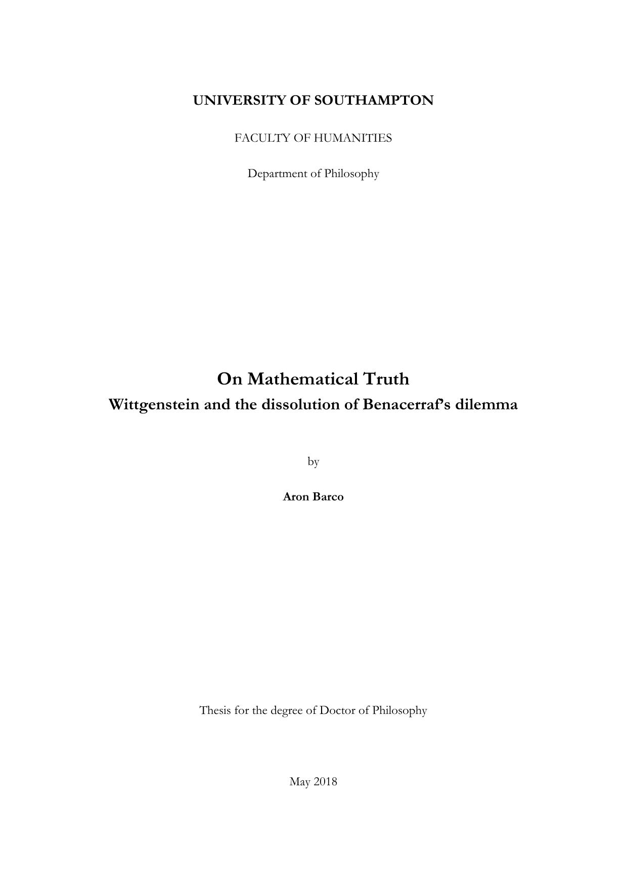 On Mathematical Truth: Wittgenstein and the Dissolution of Benacerraf's Dilemma