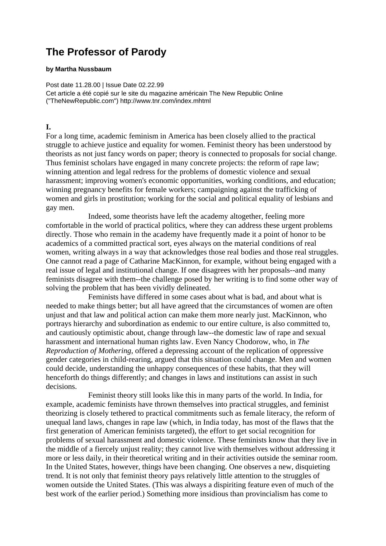 The Professor of Parody