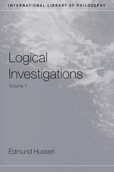 Logical Investigations, Volume 1