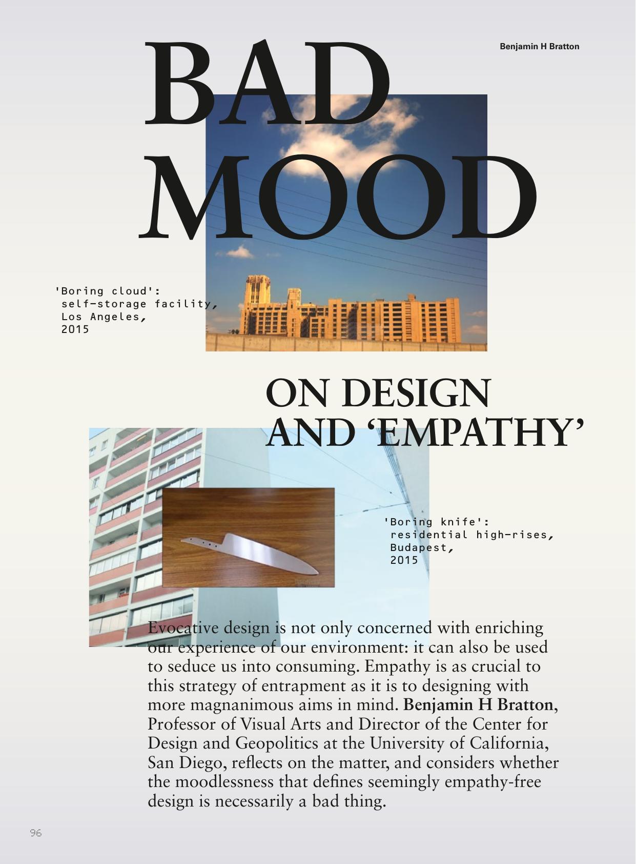 Bad Mood: On Design and Empathy