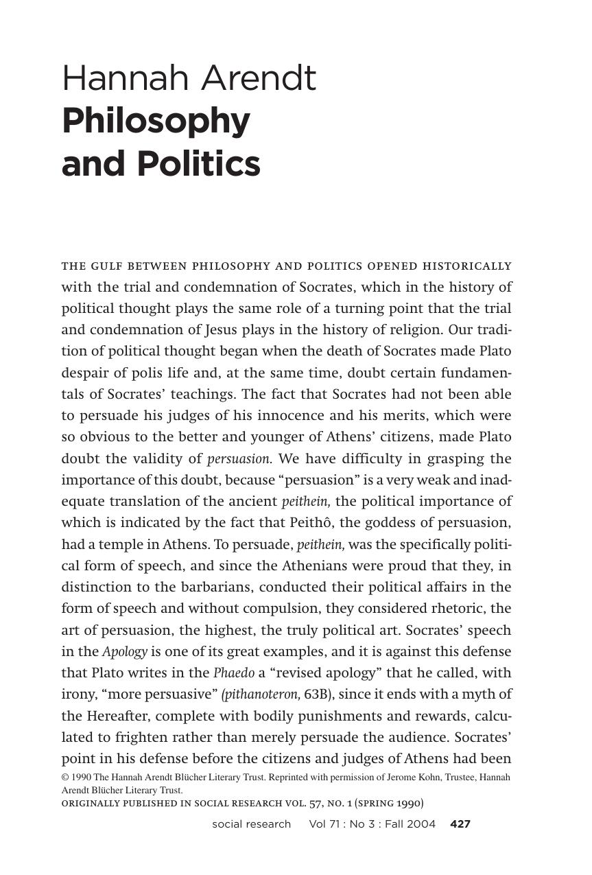 Philosophy and Politics