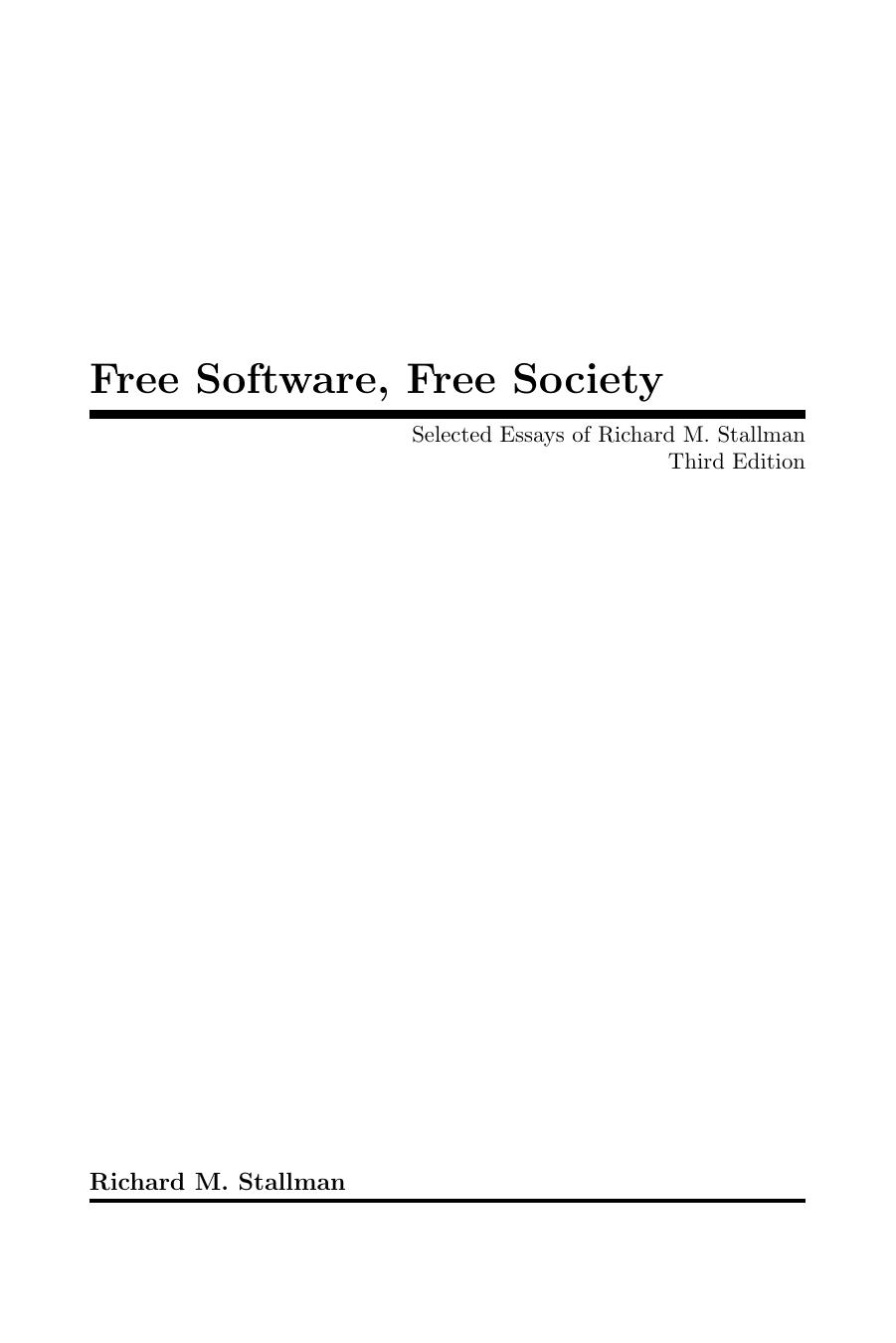 Free Software, Free Society